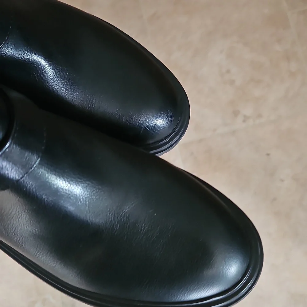 NEW! ANN TAYLOR LOFT Black Tall Biker Boots 9.